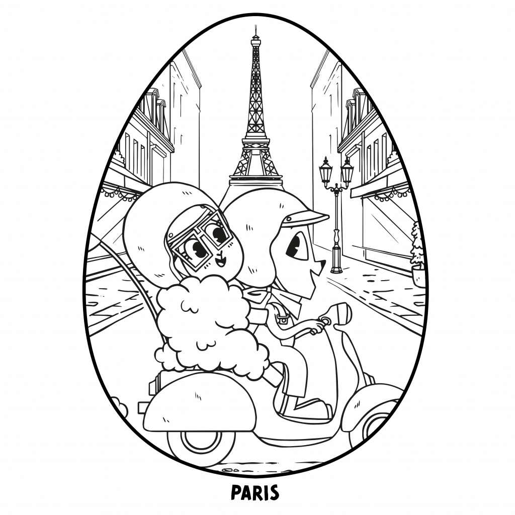 Ausmalbild Osterei Paris