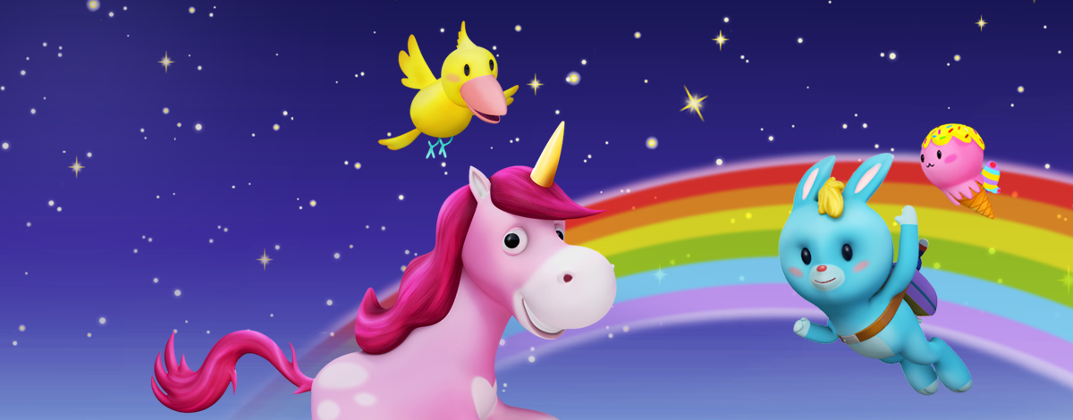 Unicorn Glitterluck – style your own unicorn and jump through magical worlds