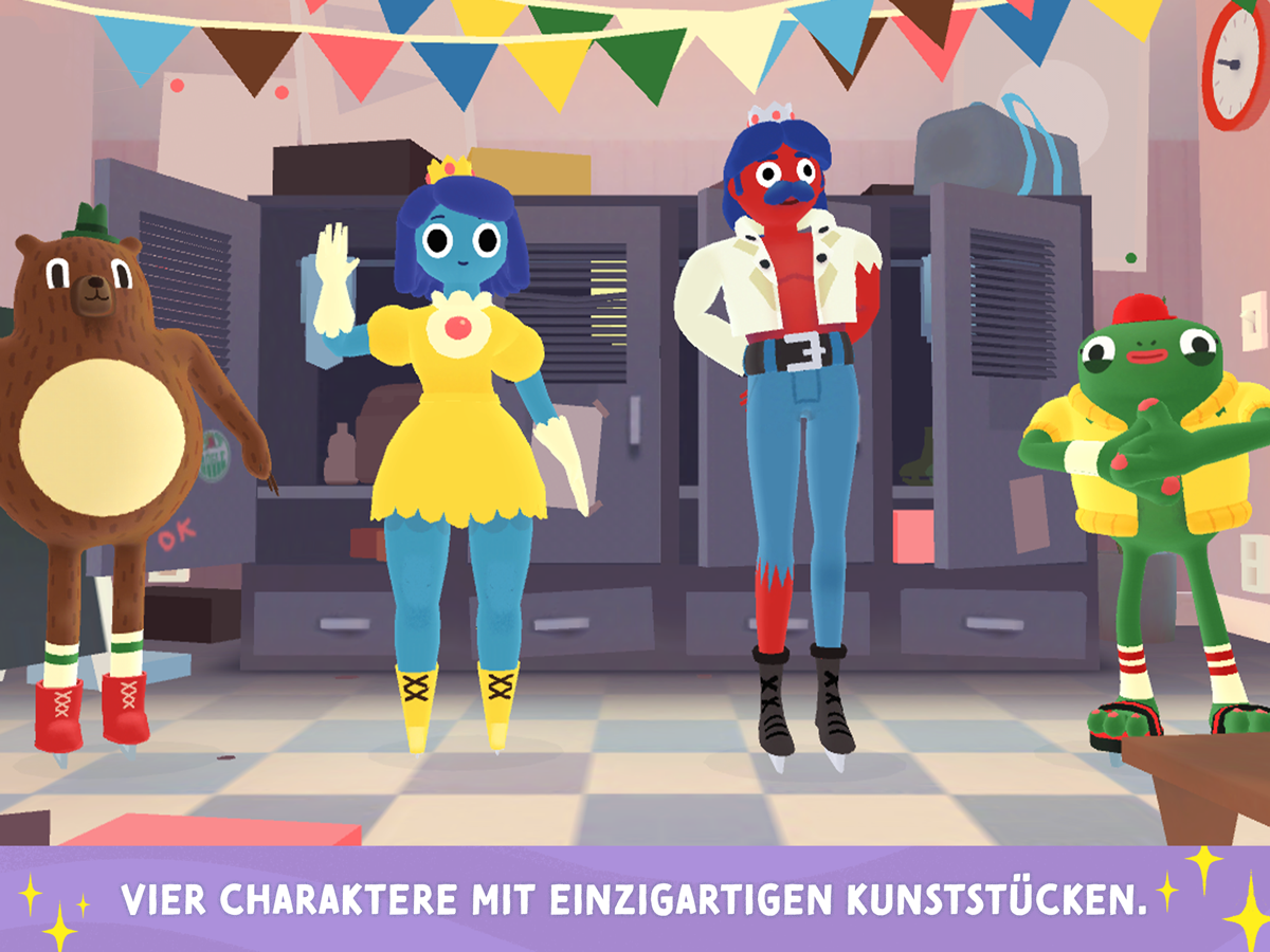 Nice Skating App für Kinder – Vier verschiedene Figuren mit einzigartigen Kunststücken