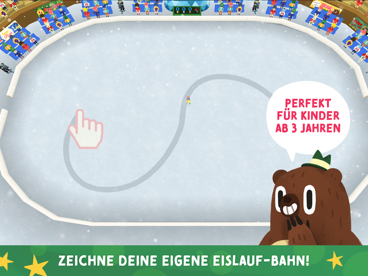 Nice Skating Kinder App – Zeichne deine Eislaufstrecke auf das Eis
